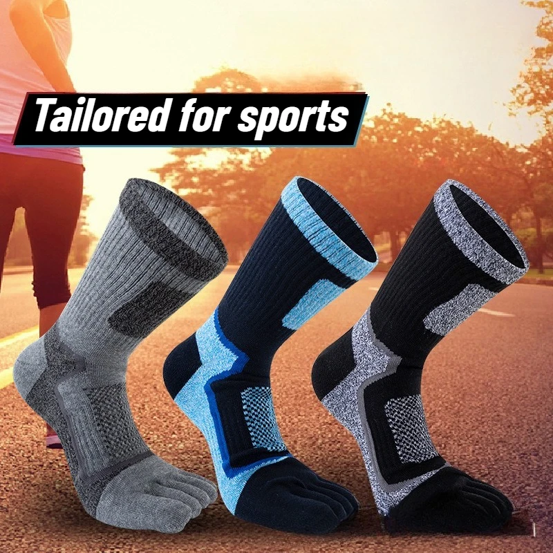 Toe Sock Split - 3 Paar Herren Sport Fünf-Zehen-Baumwollsocken Schweißabsorbierend