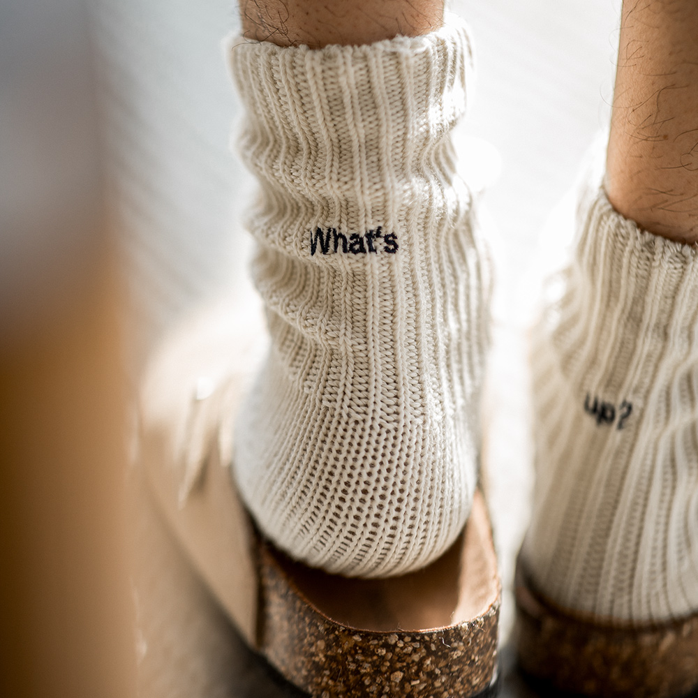 Cotton Crew Sock Pack - Maden 3er-Pack Paar Vintage-Stricksocken mit grober