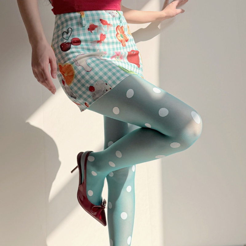 Tights Pantyhose Sheer - Retro Polka Dot Transparente Strumpfhose für