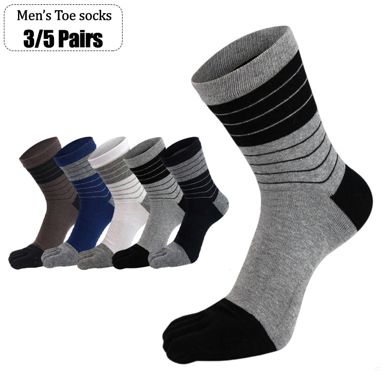 Toe Sock Split - 3/5 Paar Herren Fünf-Zehen-Socken Weiche Baumwolle