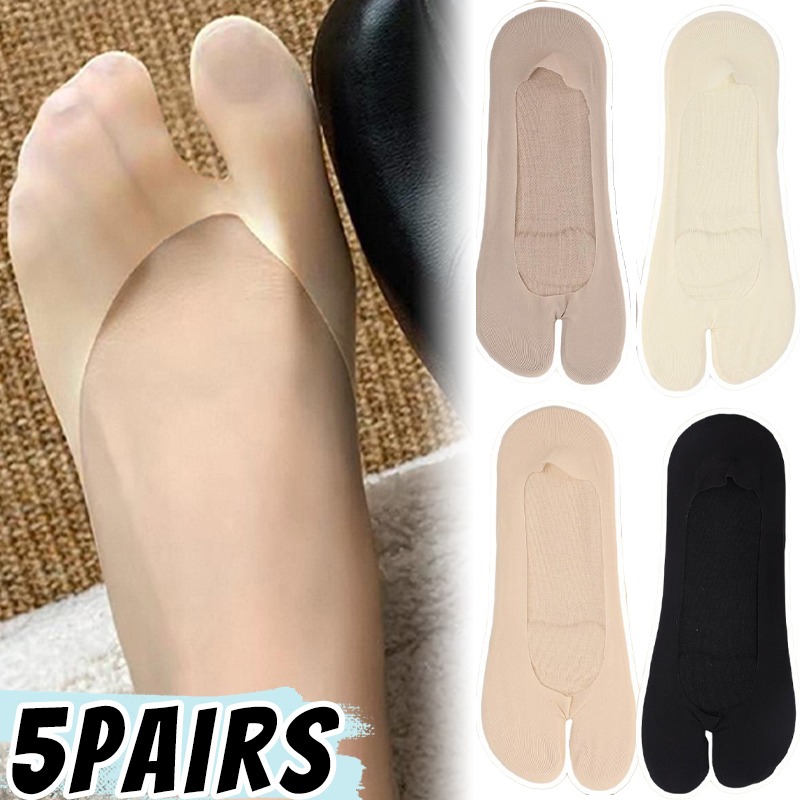 Toe Sock Split - 1/5 Paar Damen Tabi-Socken aus Eisseide,