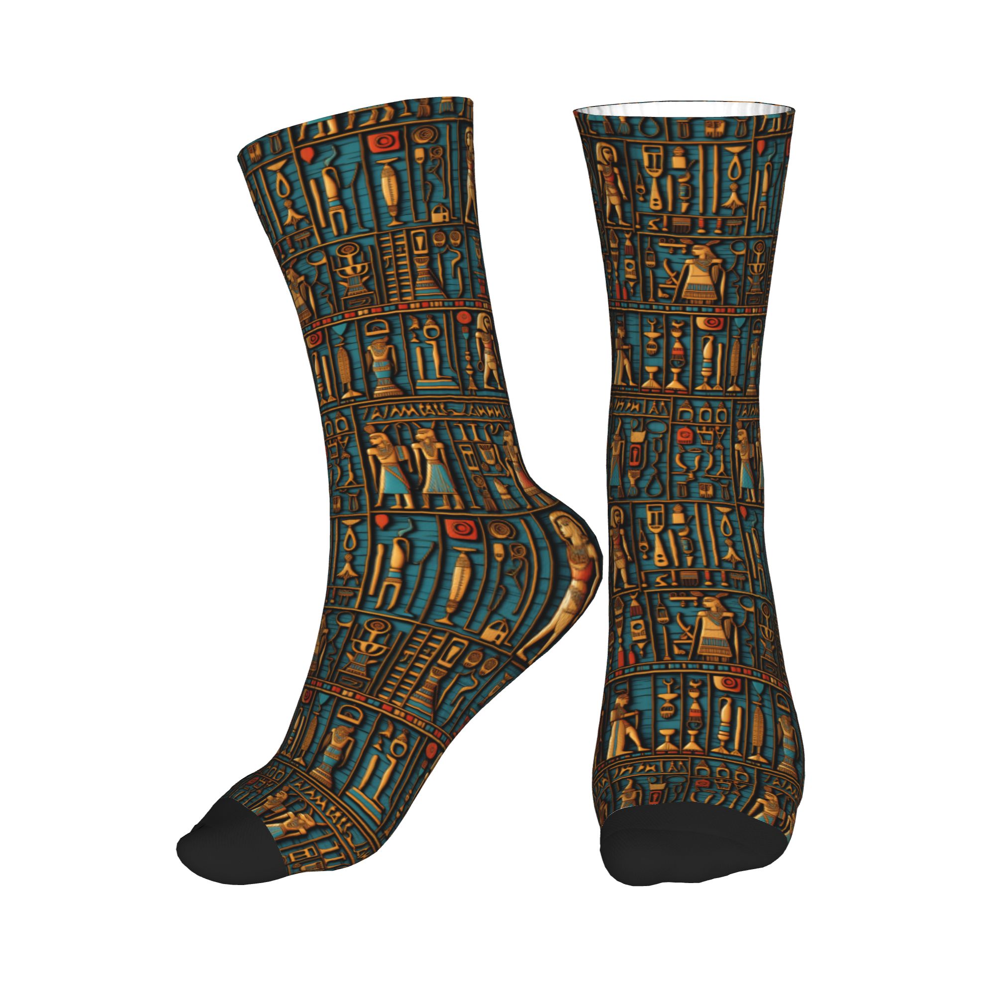 Dress Sock Men - Coole Herren-Socken mit ägyptischen Hieroglyphen, Göttern,