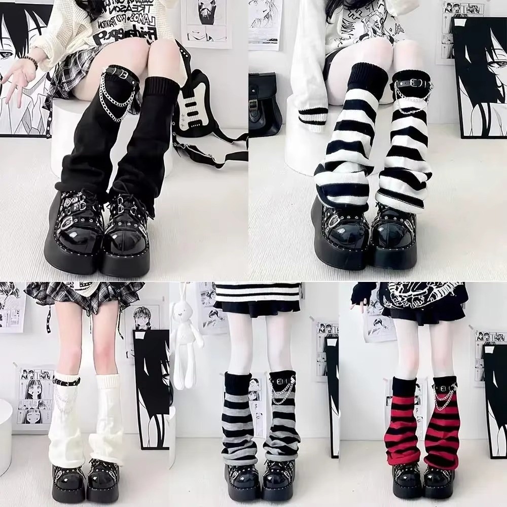 Gothic Harajuku Strick-Beinwär – Boot Sock Slouchy Bewertung und Preis